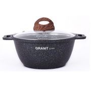 Кастрюля 4л со стекл. крышкой, АП линия Granit ultra (blue)