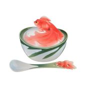 Икорница с крышкой и ложкой ЗОЛОТАЯ РЫБКА 10*10*9см