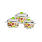 Набор кастрюль 6пр.(2л.,3л.,4л.) эмаль. ЛИМОН 1KA021M