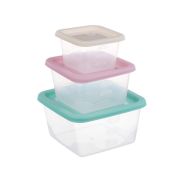Набор контейнеров квадратных, 3шт, 0,63л+0,33л+0,15л, пластик FC1122