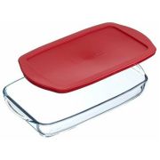 Форма прямоугольная 3,85л (400*250*60мм)  с силик крышкой BORCAM 59124/1093250