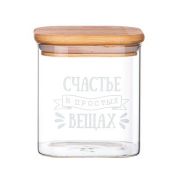 Емкость для сыпучих 1100мл 10*10*15см боросилик. стекло Agness NATIVE