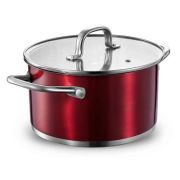 Кастрюля 4,5л, нерж, цвет красный, индукция, Linea STENDAL 93-SD-05