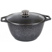 Кастрюля 4л.,лит.ал.стек.крышка,покрытие темный мрамор