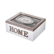Шкатулка для чая 4 секции коллекция HOME 20*17*8см