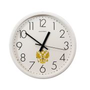 Часы настенные 27см, пластик, круг Герб Салют
