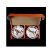 Набор круглых салатников 12 см, 2 шт.,  керам. G2Y-2311 цвет микс (корич., голубой