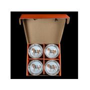 Набор круглых салатников 12 см, 4 шт., керам. G2Y-2312 цвет микс (корич, голубой)