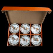 Набор круглых салатников 12 см, 6 шт., керам. G2Y-2313 цвет микс (корич, голубой)