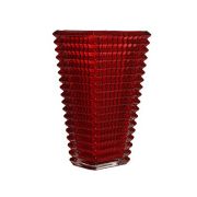 Ваза для цветов 28см стеклянная квадратная красная 280FX-RED