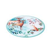 Тортовница 32см вращающаяся ЗИМНЯЯ СКАЗКА стекло Agness