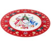 Тортовница вращающаяся 32*2,5см НОВЫЙ ГОД стекло