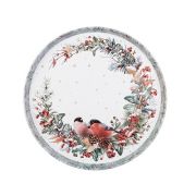 Поднос сервировочный 33*2,1см Снегири