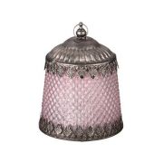 Светильник LED-подсветкой и металл. элементами, d=11,5см, h=14,5см, розовый