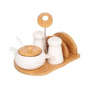 Набор для специй 3пр (солонка+перечница+салфетница) бамбук/подст, подар.уп 306650