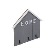 Ключница открытого типа на 3 крючка, 22,5x24x3 см, МДФ, серый