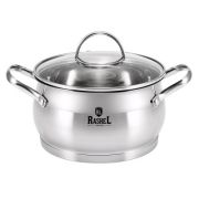 Кастрюля 6,5л из нерж стали со стекл. кр., 24х14 см КАТРИН