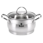 Кастрюля 8,2л из нерж стали со стекл. кр., 26х15 см КАТРИН