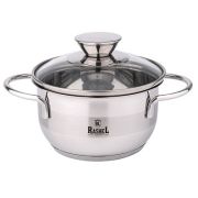 Кастрюля 0,7л МИНИ из нерж. стали со стекл. кр., 12х7 см