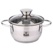 Кастрюля 1,2л МИНИ из нерж. стали со стекл. кр., 14х8 см