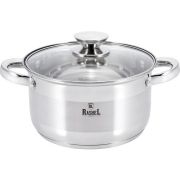 Кастрюля 7,6л из нерж. стали со стекл. кр., БЕРТА 26 х15 см, R-7600х