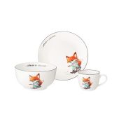 Набор детской посуды 3пр. ЛОВКИЙ И СМЕЛЫЙ (салатник 470мл, тарелка 20см, кружка 220мл) LEFARD п/уп