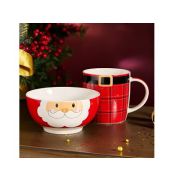 Набор посуды 2пр САНТА, кружка 355мл, салатник 12,5см, фрф, LEFARD п/уп