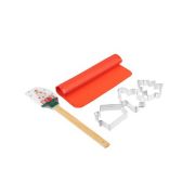 Набор 5 пр., Новогодняя коллекция (коврик для выпечки, лопатка, формы для печенья 3 шт нерж.сталь,сер)