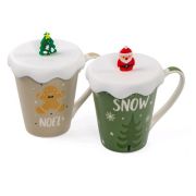 Кружка 380мл CHRISTMAS SPIRIT  с силиконовой крышкой б/уп NC2504