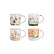 Кружка 360мл, фарфор, Кошкин дом 4 дизайна MILLIMI 12/48