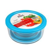 Набор круглых контейнеров из жаропрочного стекла 500 мл с пластиковой крышкой, 3 шт, R-500/3