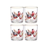 Набор стаканов 320мл, 4шт, СНЕГИРИ стекло, Lefard п/упак