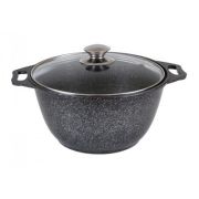 Кастрюля 3л индукция со стекл. крышкой АП, (темный мрамор), линия Marble Induction