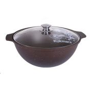 Казан для плова 4,5л со стекл. крышкой АП (кофейный мрамор)