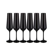 Набор бокалов для шампаснского 200мл 6шт SANDRA SPRAYED BLACK h=25см