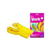 Перчатки латексные (резиновые) с хб напылением, размер M (63гр пара) 92020 York