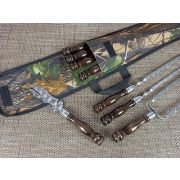 Набор шампуров в колчане 45 см, 6 шампуров, нож-вилка, шампур двойной